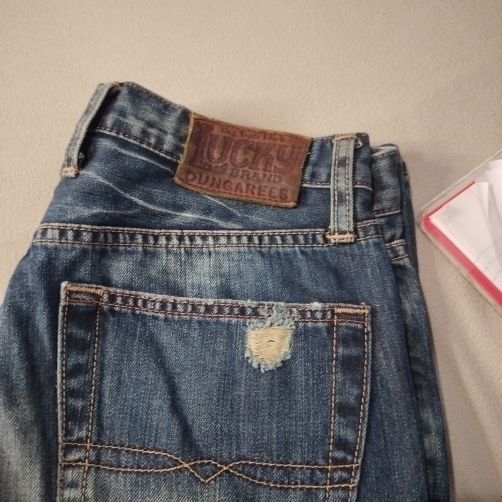 Lucky Brand Men's Vintage Straight R Distressed Blue Denim Jeans Sz 31/32 - Picture 15 of 16